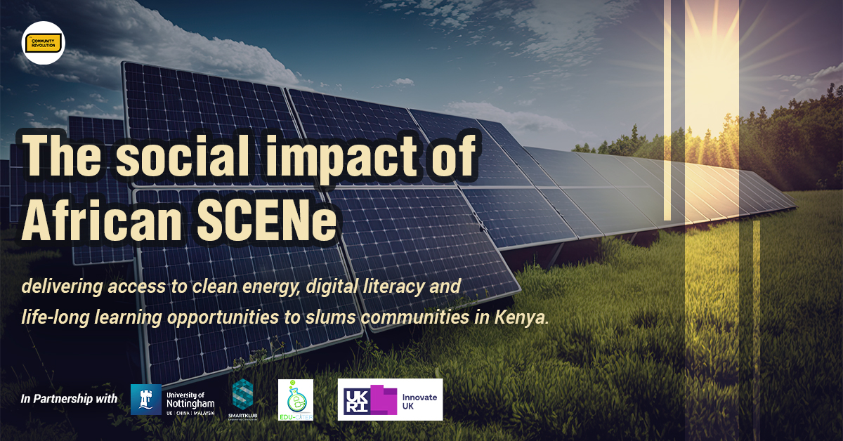 Solar panels providing sustainable energy for community hubs in Kenya,promoting education accessibility and empowerment through renewable energy solutions.
